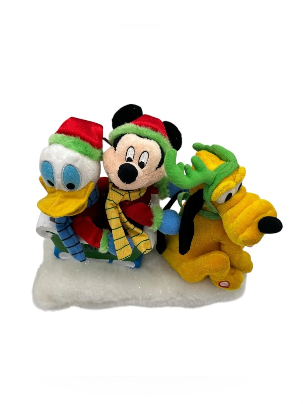 Gemmy Disney Pluto Mickey Mouse Donald 2004 plush animated Xmas figure